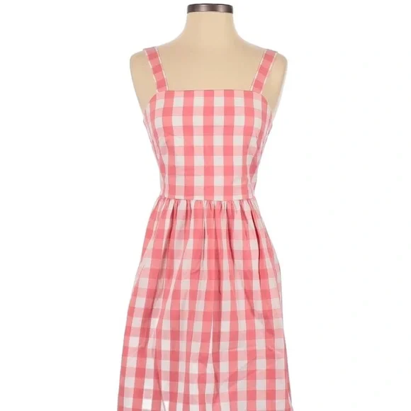 J Crew Pink and White Gingham Dress - Picture 2 of 5
